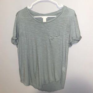 green/teal slanted tee!!